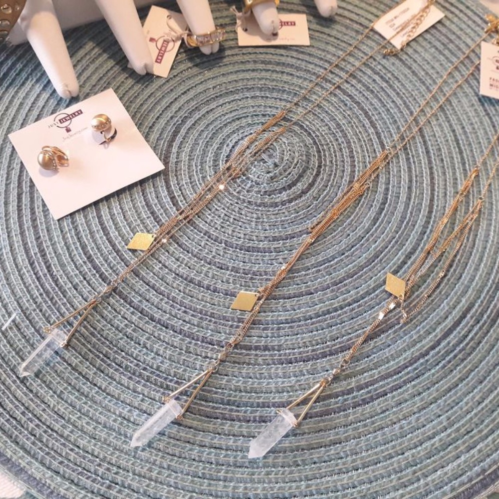 Faux "Crystal" 3 Tier Necklace